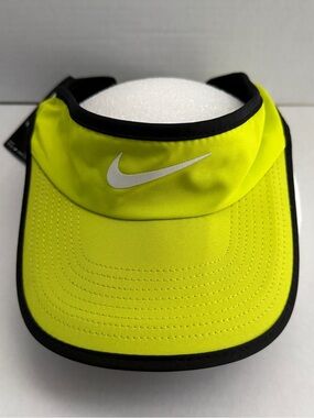 Nike Featherlight Dri-FIT Neon Yellow Visor Tennis Golf Running NWT